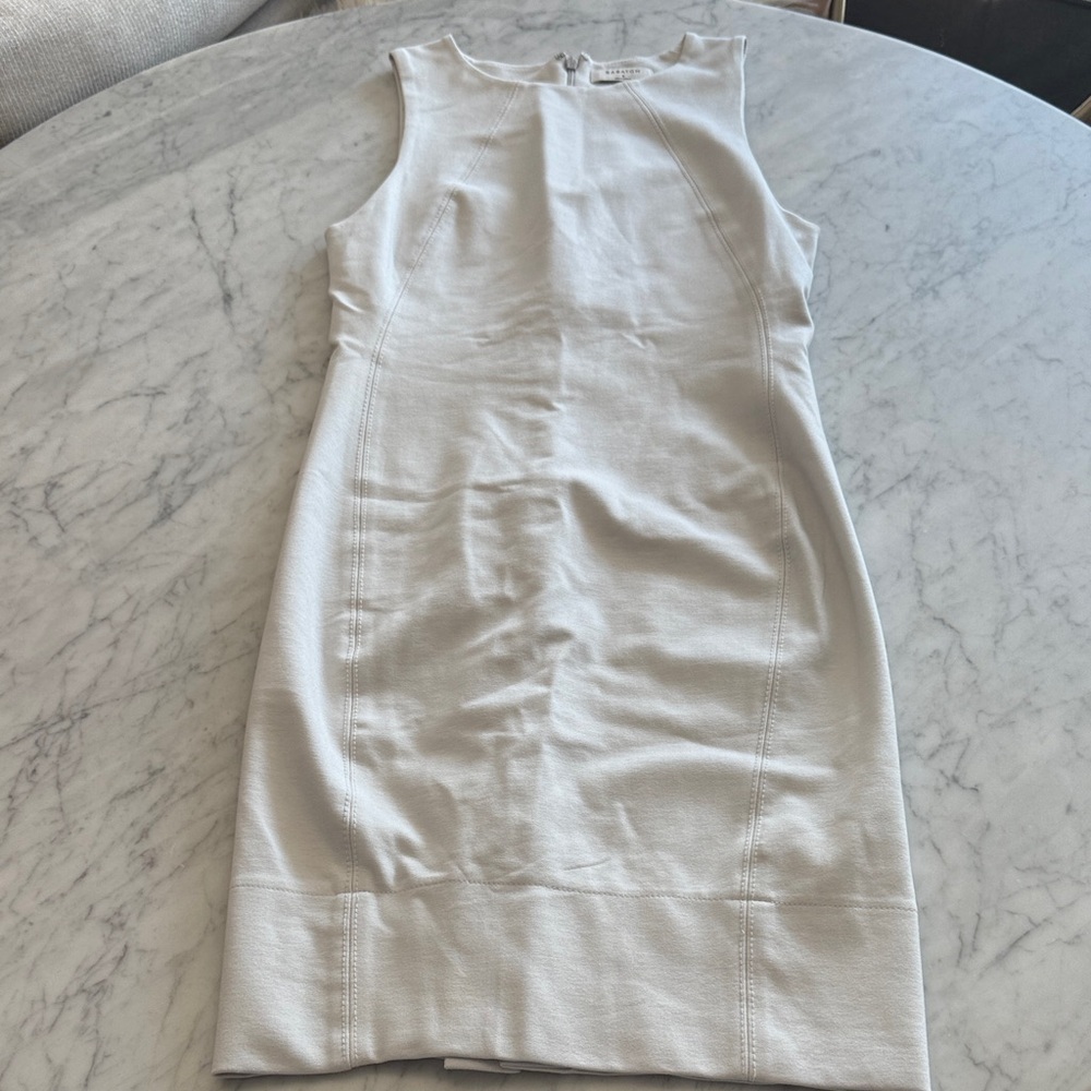 Babaton White Fitted Midi Dress